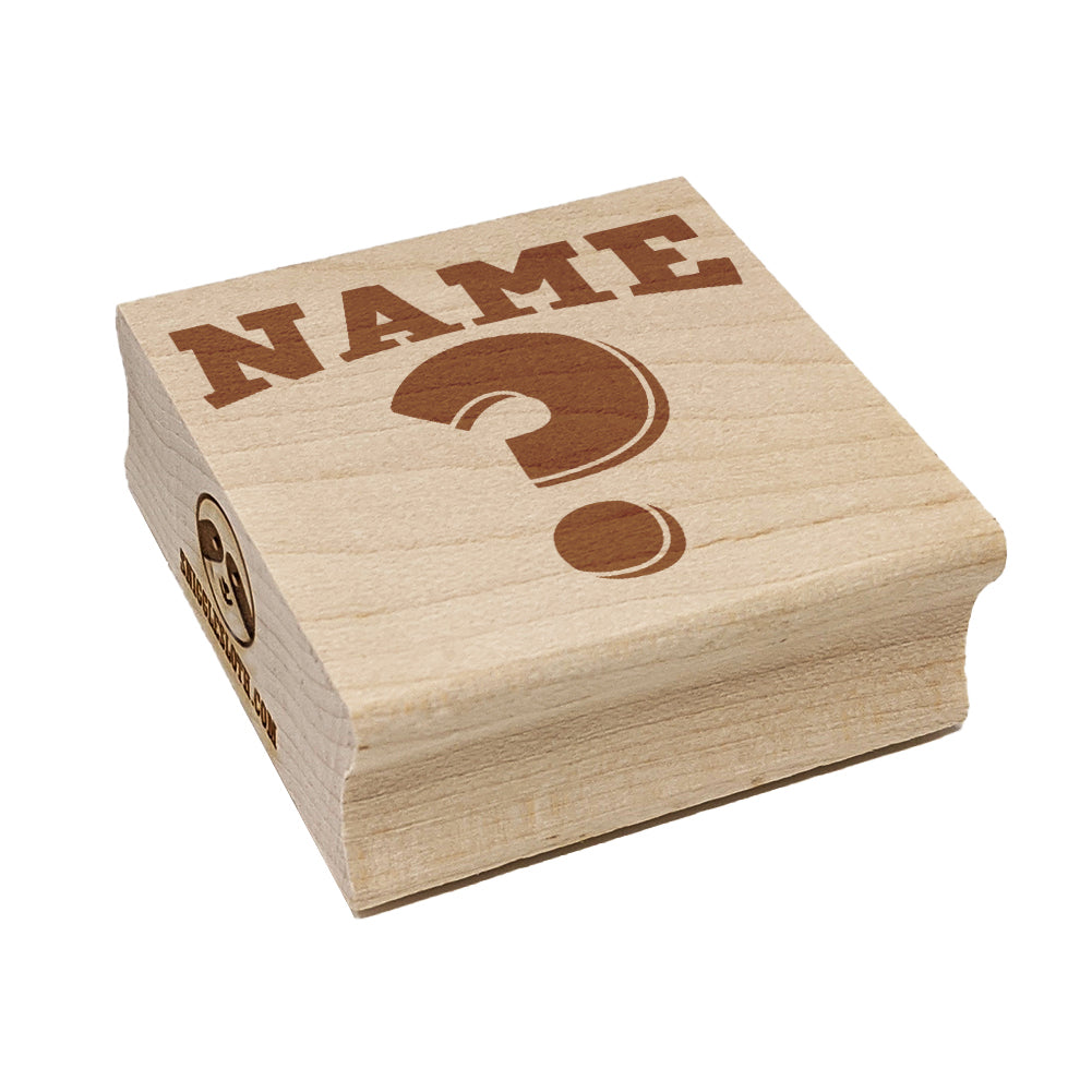Name Question Mark Teacher Motivation Square Rubber Stamp for Stamping Crafting