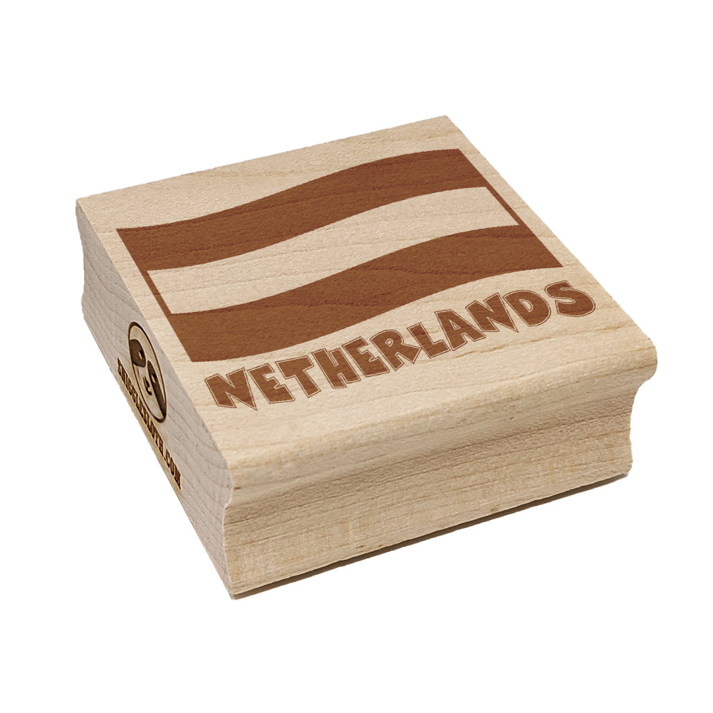 Netherlands Waving Flag Cute Square Rubber Stamp for Stamping Crafting