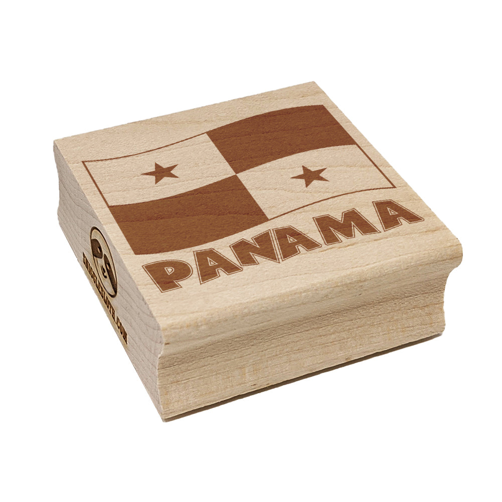 Panama with Waving Flag Cute Square Rubber Stamp for Stamping Crafting