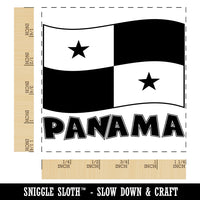 Panama with Waving Flag Cute Square Rubber Stamp for Stamping Crafting