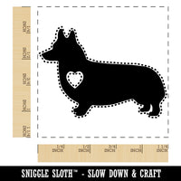 Pembroke Welsh Corgi Dog with Heart Square Rubber Stamp for Stamping Crafting