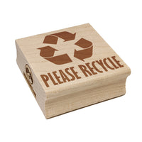 Please Recycle with Symbol Square Rubber Stamp for Stamping Crafting