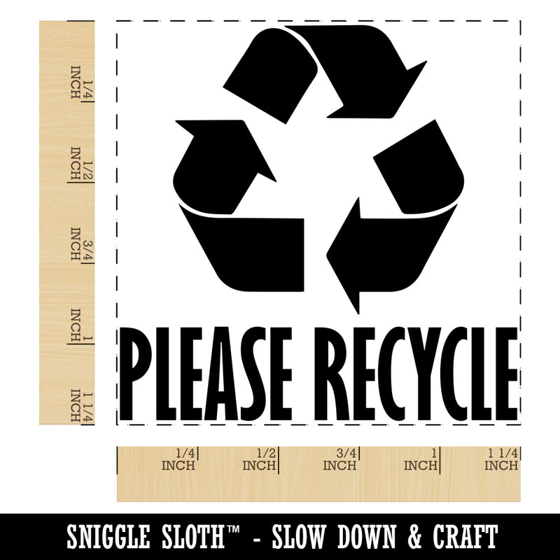 Please Recycle with Symbol Square Rubber Stamp for Stamping Crafting