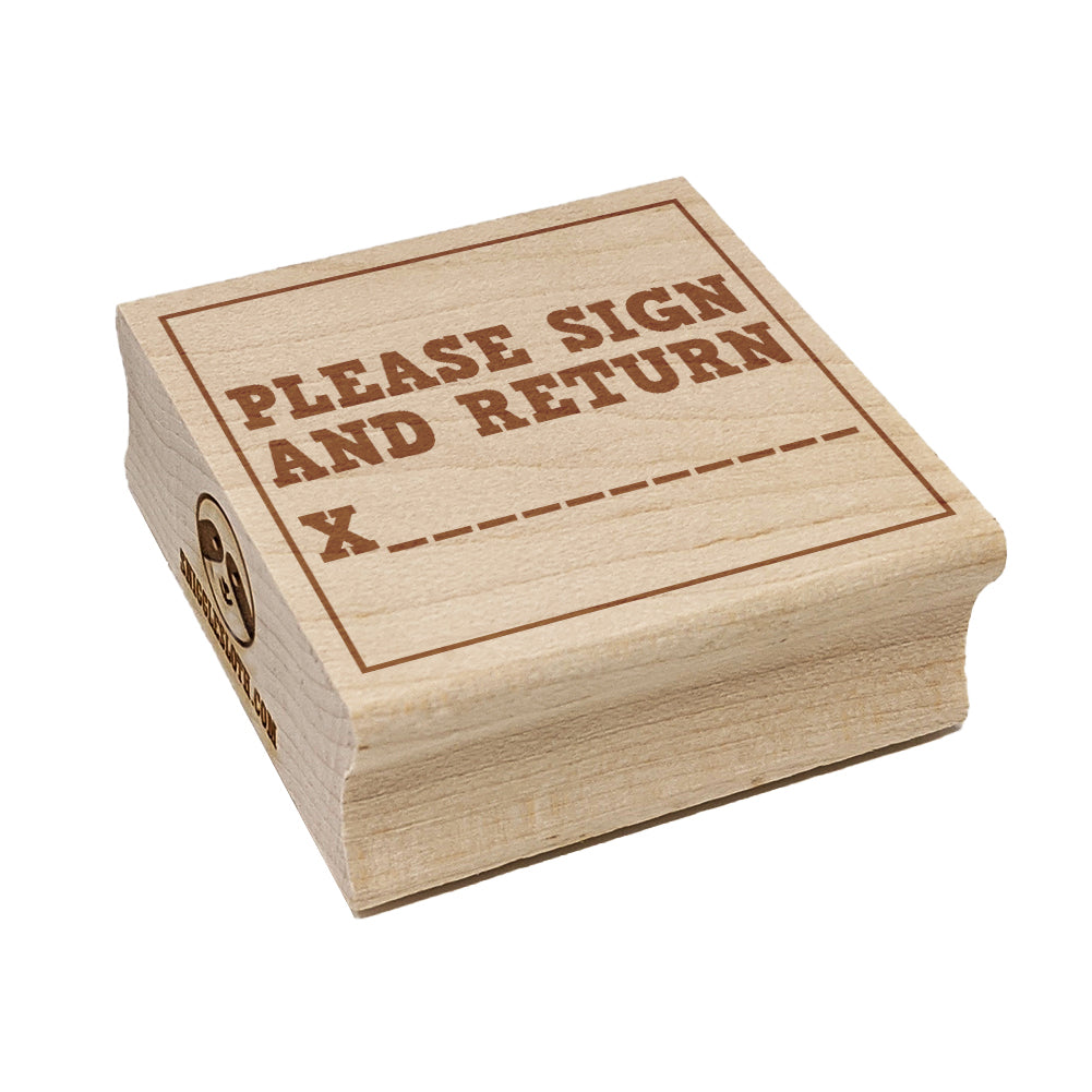 Please Sign and Return with Signature Line Teachers Square Rubber Stamp for Stamping Crafting