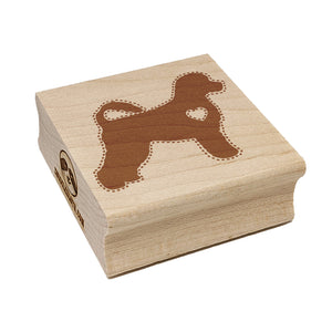Portuguese Water Dog with Heart Square Rubber Stamp for Stamping Crafting