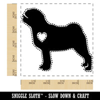 Pug Dog with Heart Square Rubber Stamp for Stamping Crafting