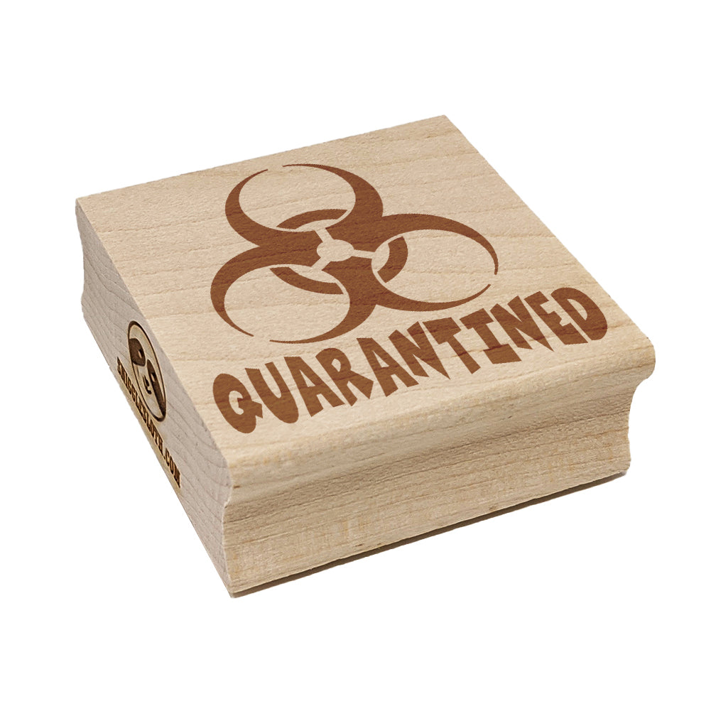Quarantined Biohazard Symbol Square Rubber Stamp for Stamping Crafting