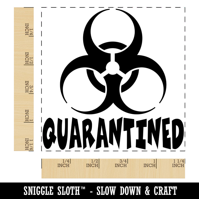 Quarantined Biohazard Symbol Square Rubber Stamp for Stamping Crafting