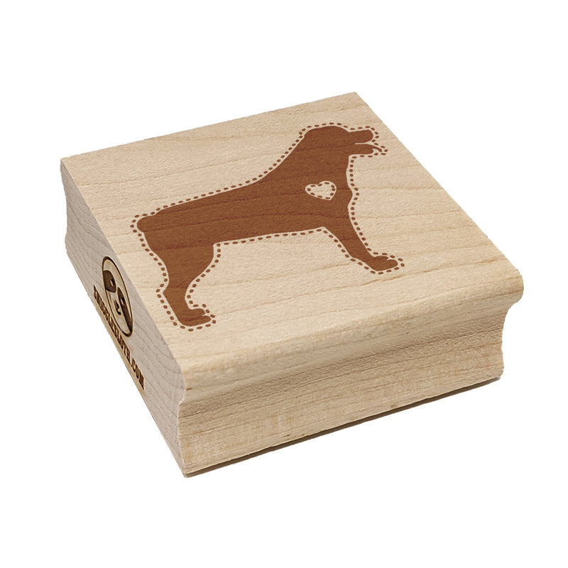 Rottweiler Dog with Heart Square Rubber Stamp for Stamping Crafting