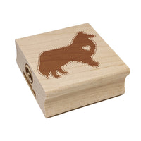 Rough Collie Dog with Heart Square Rubber Stamp for Stamping Crafting