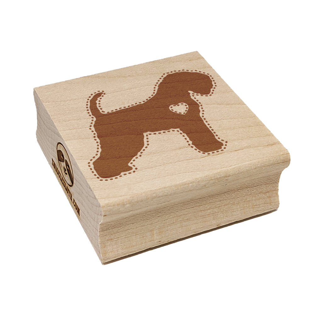 Soft Coated Wheaten Terrier Dog with Heart Square Rubber Stamp for Stamping Crafting