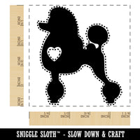 Standard Poodle Dog with Heart Square Rubber Stamp for Stamping Crafting