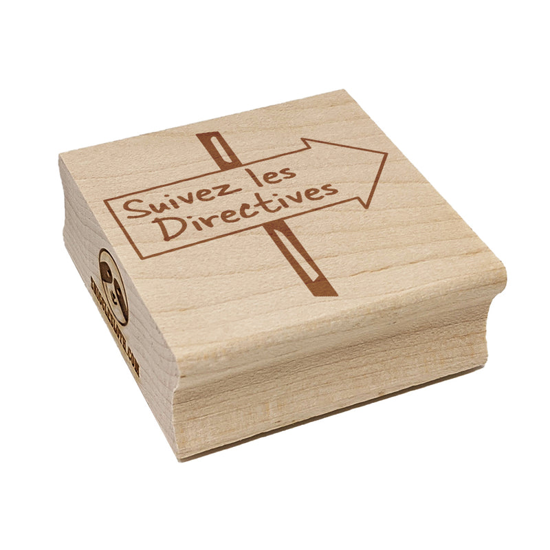 Suivez les Directives Follow Directions French Teacher Motivation Square Rubber Stamp for Stamping Crafting