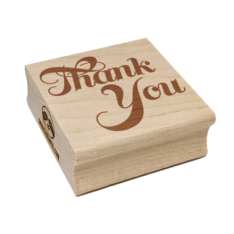 Thank You Elegant Text Square Rubber Stamp for Stamping Crafting