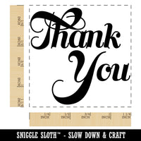 Thank You Elegant Text Square Rubber Stamp for Stamping Crafting