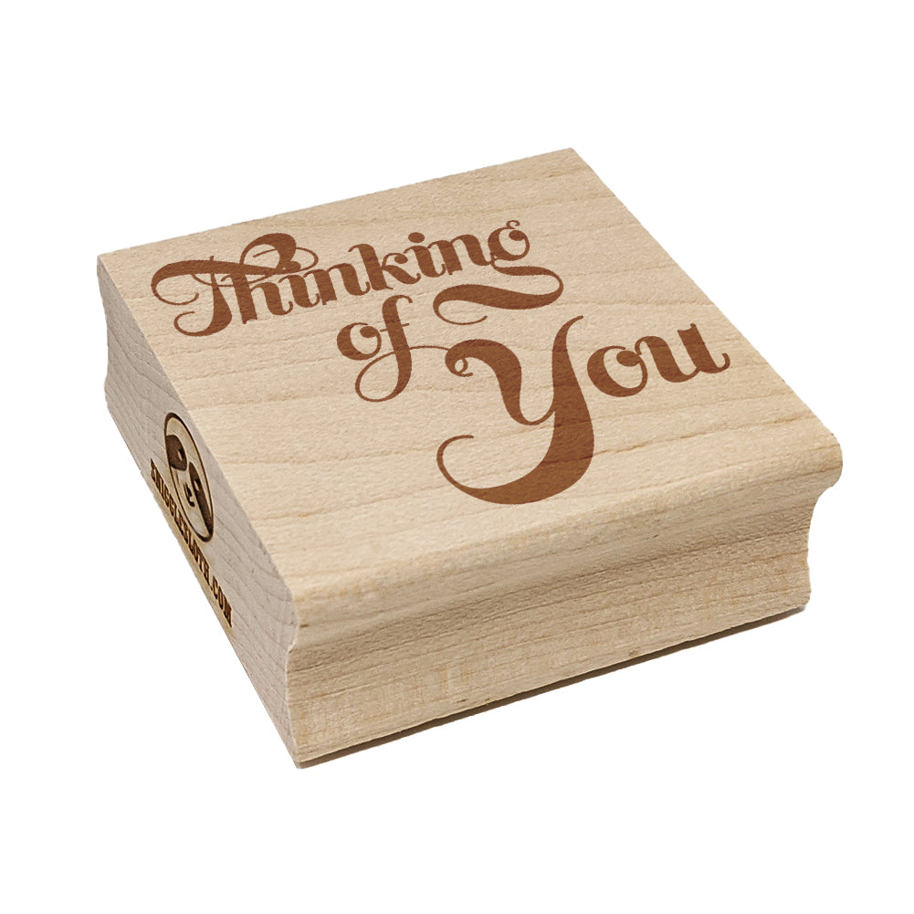 Thinking of You Elegant Text Square Rubber Stamp for Stamping Crafting