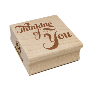 Thinking of You Elegant Text Square Rubber Stamp for Stamping Crafting