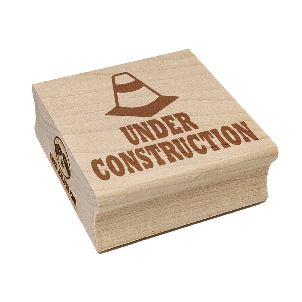 Under Construction Traffic Cone Teacher Motivation Square Rubber Stamp for Stamping Crafting