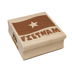 Vietnam with Waving Flag Cute Square Rubber Stamp for Stamping Crafting