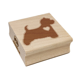 Westie West Highland White Terrier Dog with Heart Square Rubber Stamp for Stamping Crafting