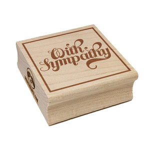 With Sympathy Elegant Text Square Rubber Stamp for Stamping Crafting