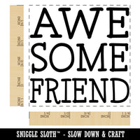 Awesome Friend Fun Text Square Rubber Stamp for Stamping Crafting