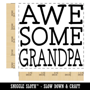 Awesome Grandpa Fun Text Square Rubber Stamp for Stamping Crafting