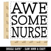 Awesome Nurse Fun Text Square Rubber Stamp for Stamping Crafting