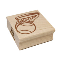 Basketball and Hoop Sketch Square Rubber Stamp for Stamping Crafting