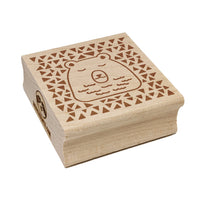 Bear Sleeping Doodle Square Rubber Stamp for Stamping Crafting