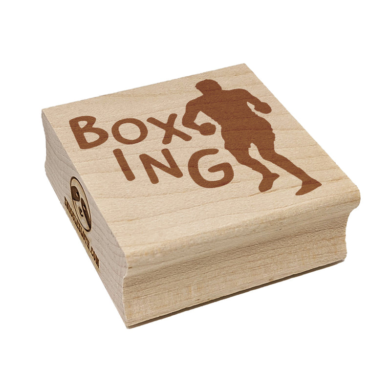 Boxer Boxing Fun Text Square Rubber Stamp for Stamping Crafting