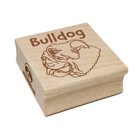 Bulldog Face Profile Sketch Square Rubber Stamp for Stamping Crafting