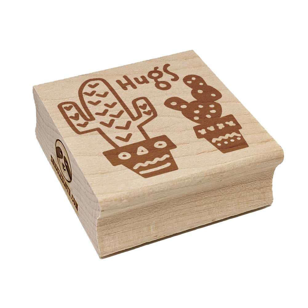 Cactus Hugs Doodle Square Rubber Stamp for Stamping Crafting