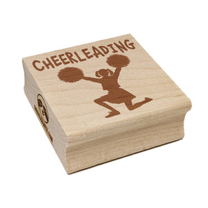 Cheerleading Cheerleader Fun Text Square Rubber Stamp for Stamping Crafting