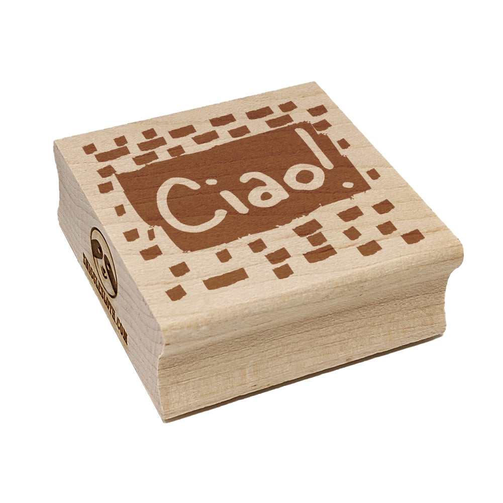 Ciao Hello Italian Doodle Square Rubber Stamp for Stamping Crafting