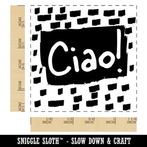 Ciao Hello Italian Doodle Square Rubber Stamp for Stamping Crafting