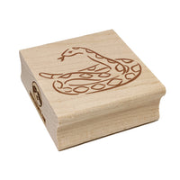 Coiled Snake Forked Tongue Square Rubber Stamp for Stamping Crafting