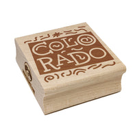 Colorado State with Text Swirls Square Rubber Stamp for Stamping Crafting