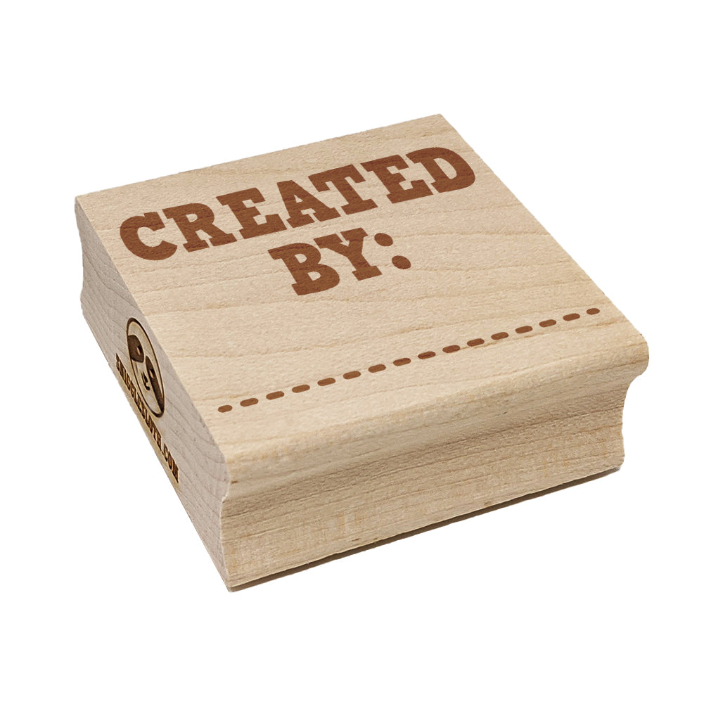 Created By Fill In Square Rubber Stamp for Stamping Crafting