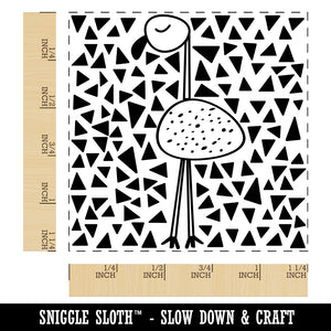 Flamingo Resting Doodle Square Rubber Stamp for Stamping Crafting