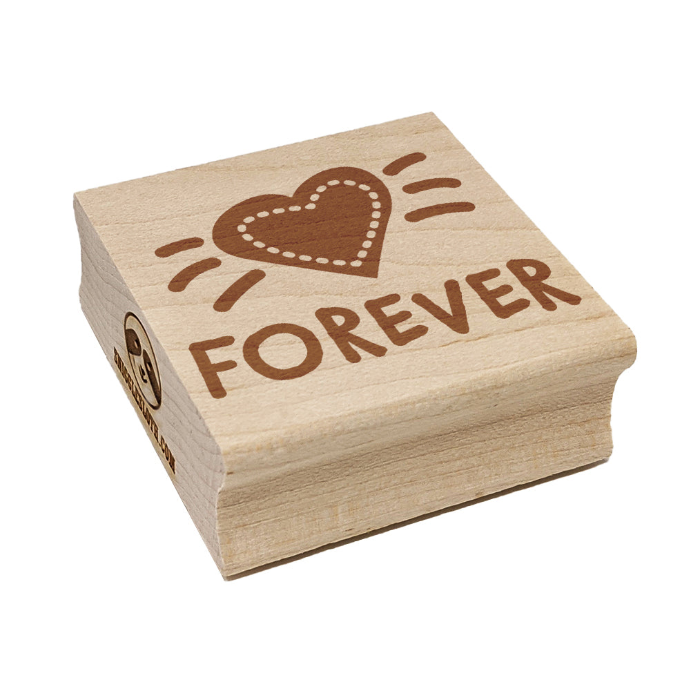 Forever Love Heart Square Rubber Stamp for Stamping Crafting