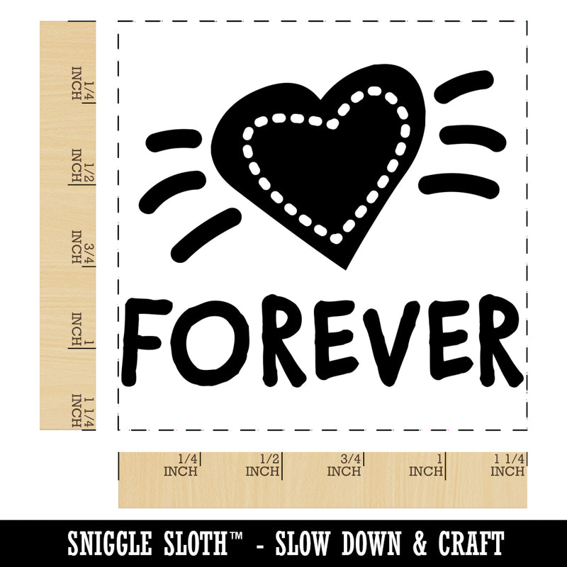 Forever Love Heart Square Rubber Stamp for Stamping Crafting