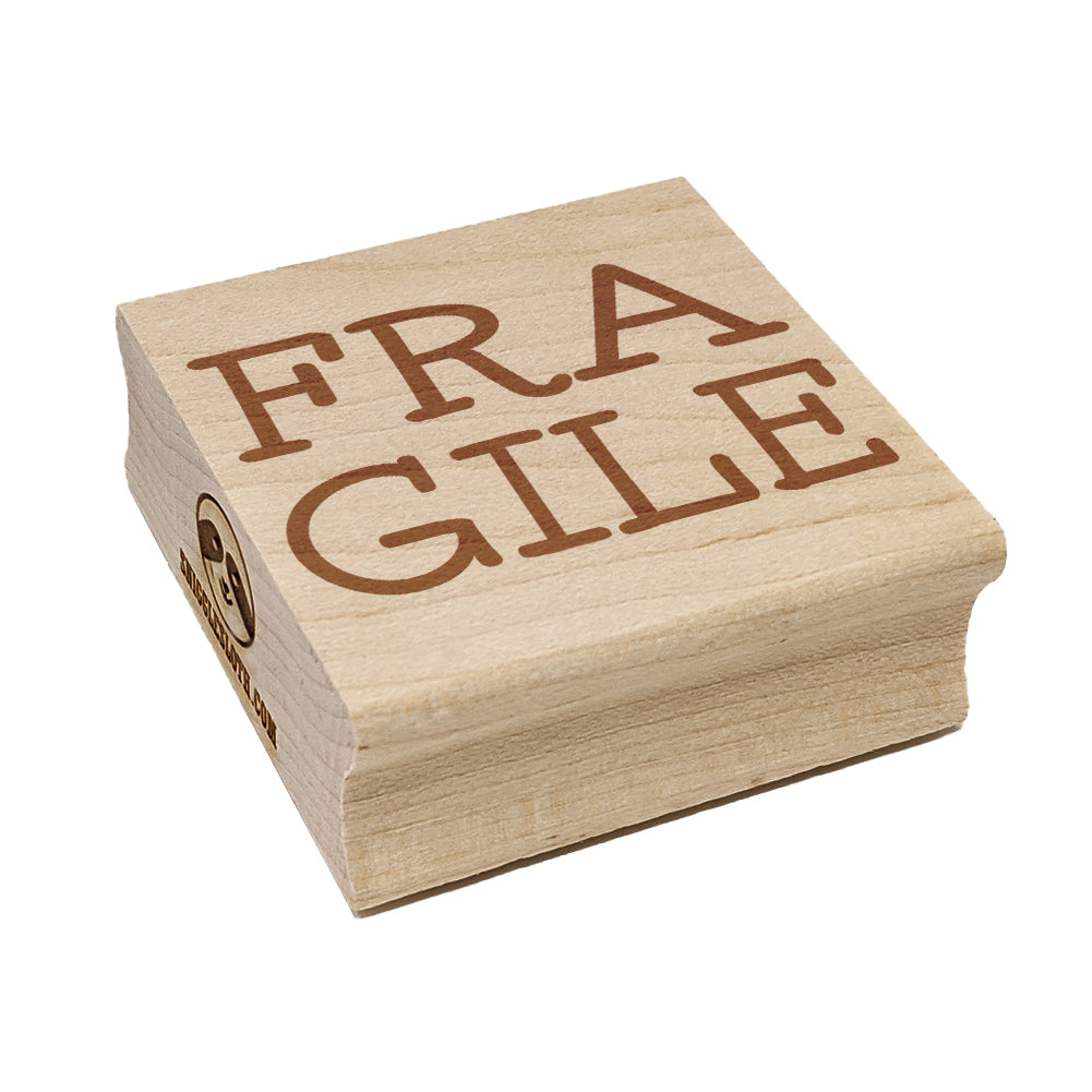 Fragile Stacked Fun Text Square Rubber Stamp for Stamping Crafting
