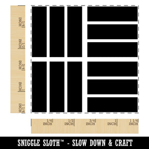 Fun Geometric Rectangle Bricks Background Square Rubber Stamp for Stamping Crafting