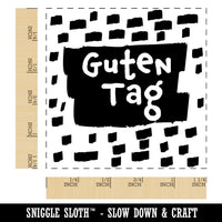 Guten Tag Hello German Doodle Square Rubber Stamp for Stamping Crafting