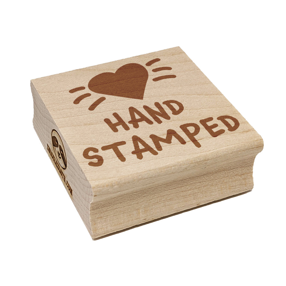 Hand Stamped Love Heart Square Rubber Stamp for Stamping Crafting