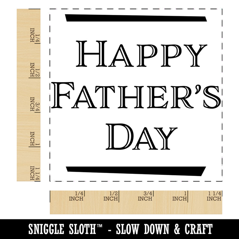 Happy Father's Day Handsome Text Square Rubber Stamp for Stamping Crafting