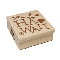 Hawaii State with Text Swirls Square Rubber Stamp for Stamping Crafting