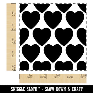 Heart Pattern Background Square Rubber Stamp for Stamping Crafting