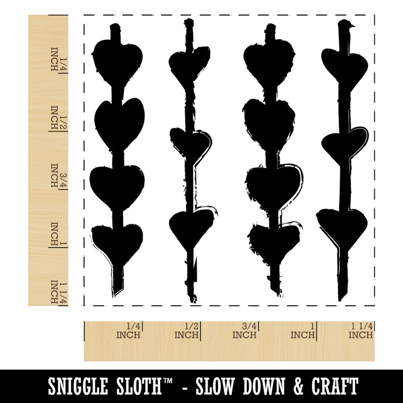 Heart Vines Background Sketch Square Rubber Stamp for Stamping Crafting